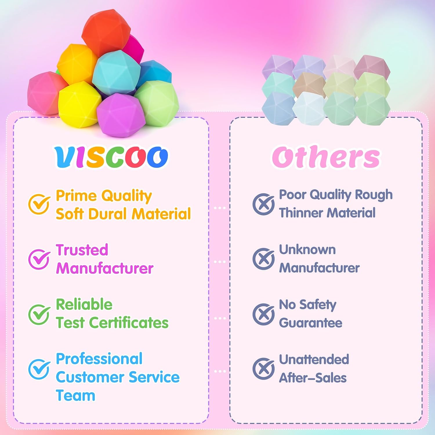 VISCOO SET 36 PELOTAS ANTIESTRES DIAMOND SLOW RISING MULTICOLOR - 5