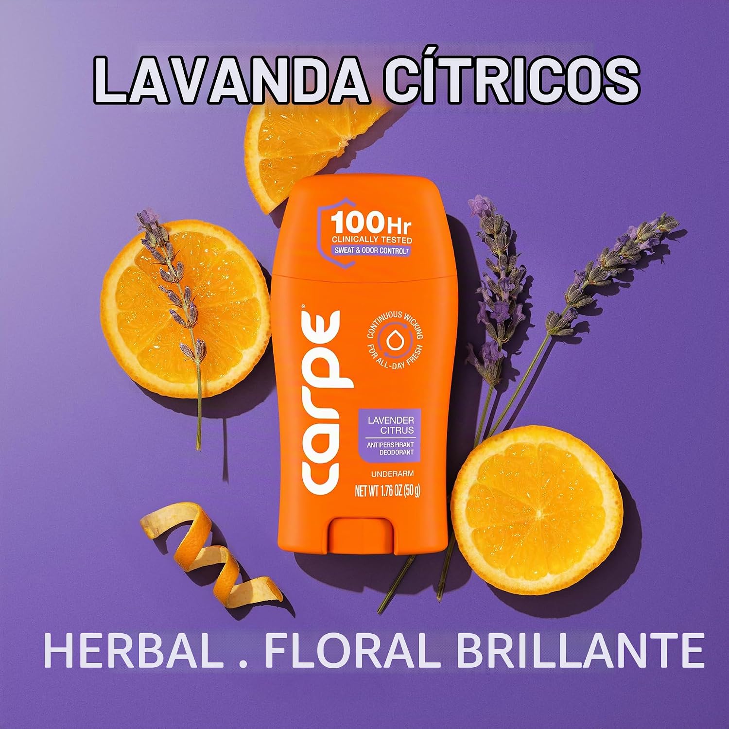 DESODORANTE ANTIPERSPIRANTE CARPE 100 HORAS PARA MUJER LAVANDA CÍTRICO PACK 3 - 3