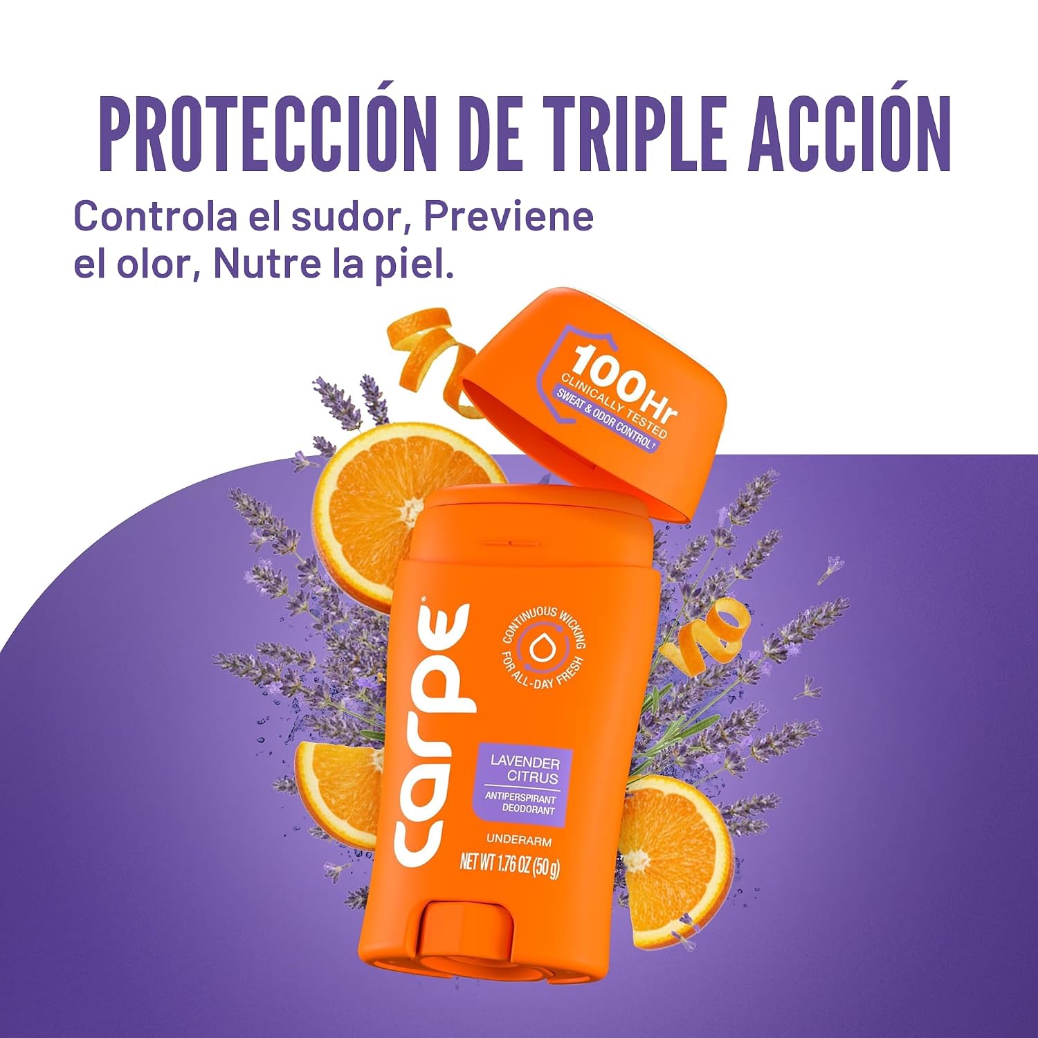 DESODORANTE ANTIPERSPIRANTE CARPE 100 HORAS PARA MUJER LAVANDA CÍTRICO PACK 3 - 5