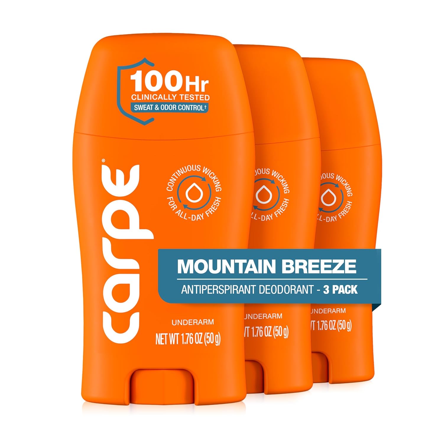 DESODORANTE ANTIPERSPIRANTE CARPE 100 HORAS MOUNTAIN BREEZE PACK 3 - 1