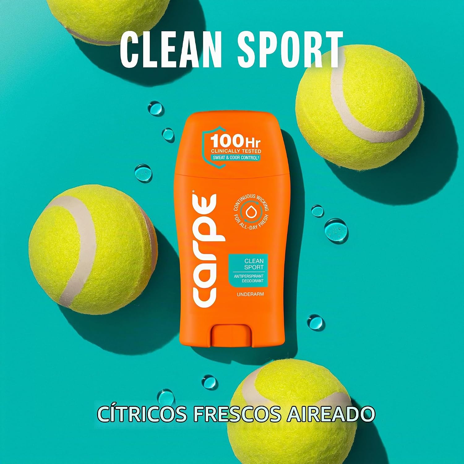 DESODORANTE ANTITRANSPIRANTE CARPE 100 HORAS PARA HOMBRE CLEAN SPORT PACK 2 - 3