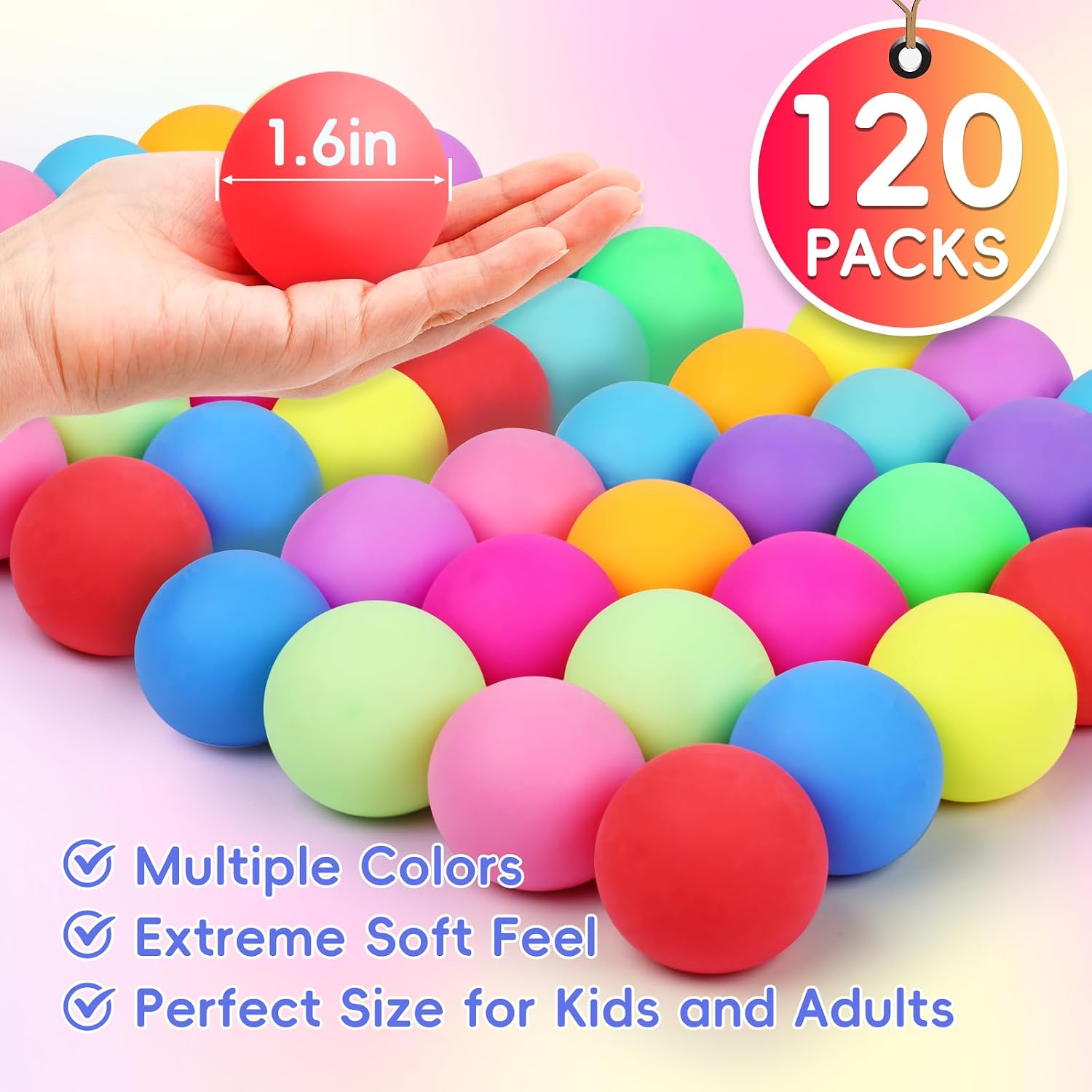 SET DE 120 PELOTAS ANTIESTRÉS VISCOO SLOW RISING MULTICOLOR - 2