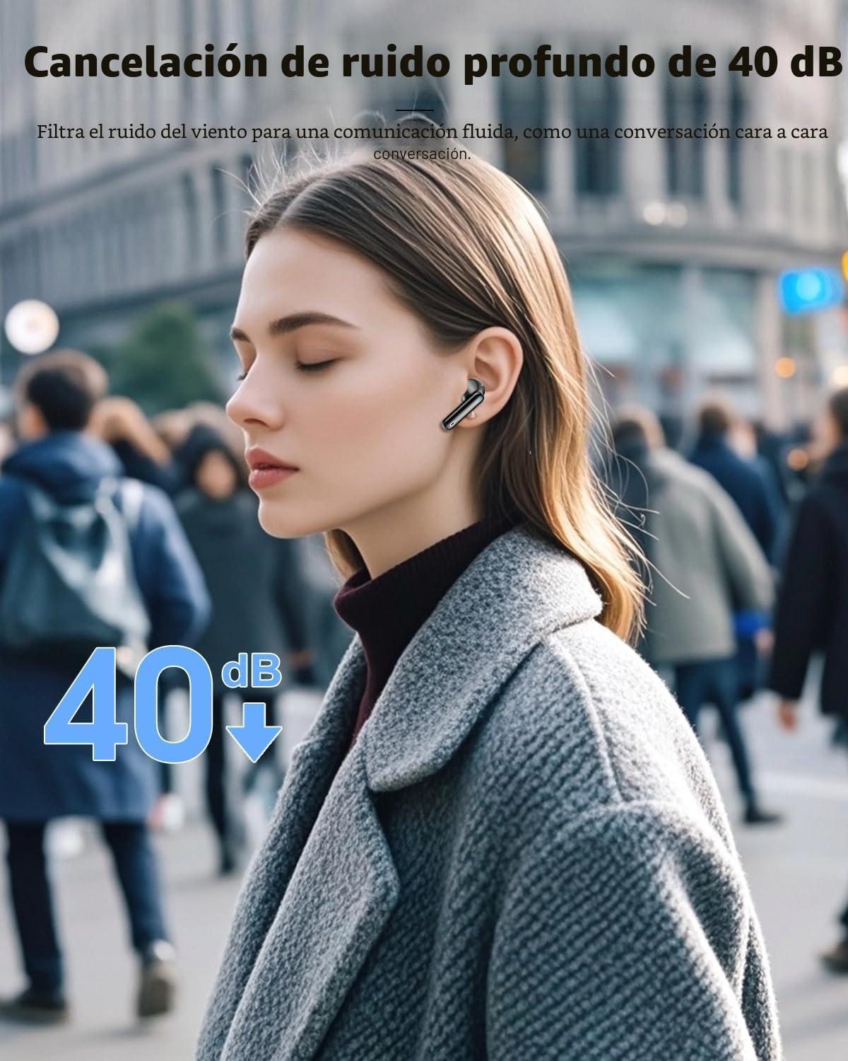 AUDÍFONOS INALÁMBRICOS BTOOTOS BLUETOOTH 5.4 CON TRADUCCIÓN DE IA, COLOR IVORY - 3