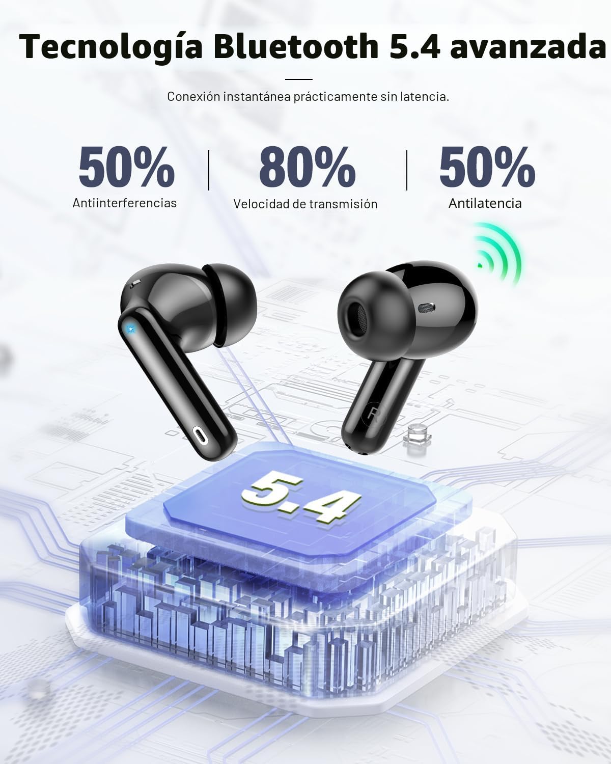 AUDÍFONOS INALÁMBRICOS BTOOTOS BLUETOOTH 5.4 CON TRADUCCIÓN DE IA, COLOR IVORY - 4