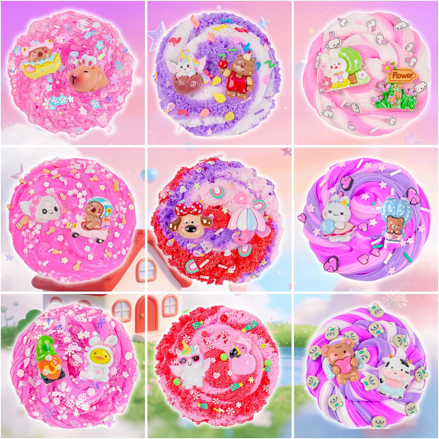 KIT DE SLIME 12 PIEZAS ROSA LAWOHO BUTTER CLOUD SQUISHY - 2