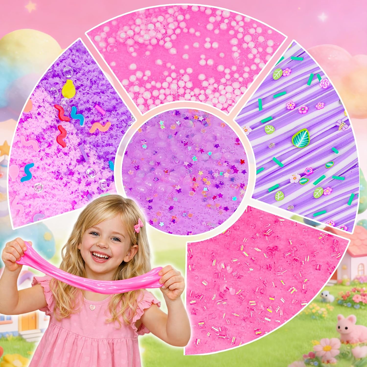 KIT DE SLIME 12 PIEZAS ROSA LAWOHO BUTTER CLOUD SQUISHY - 3