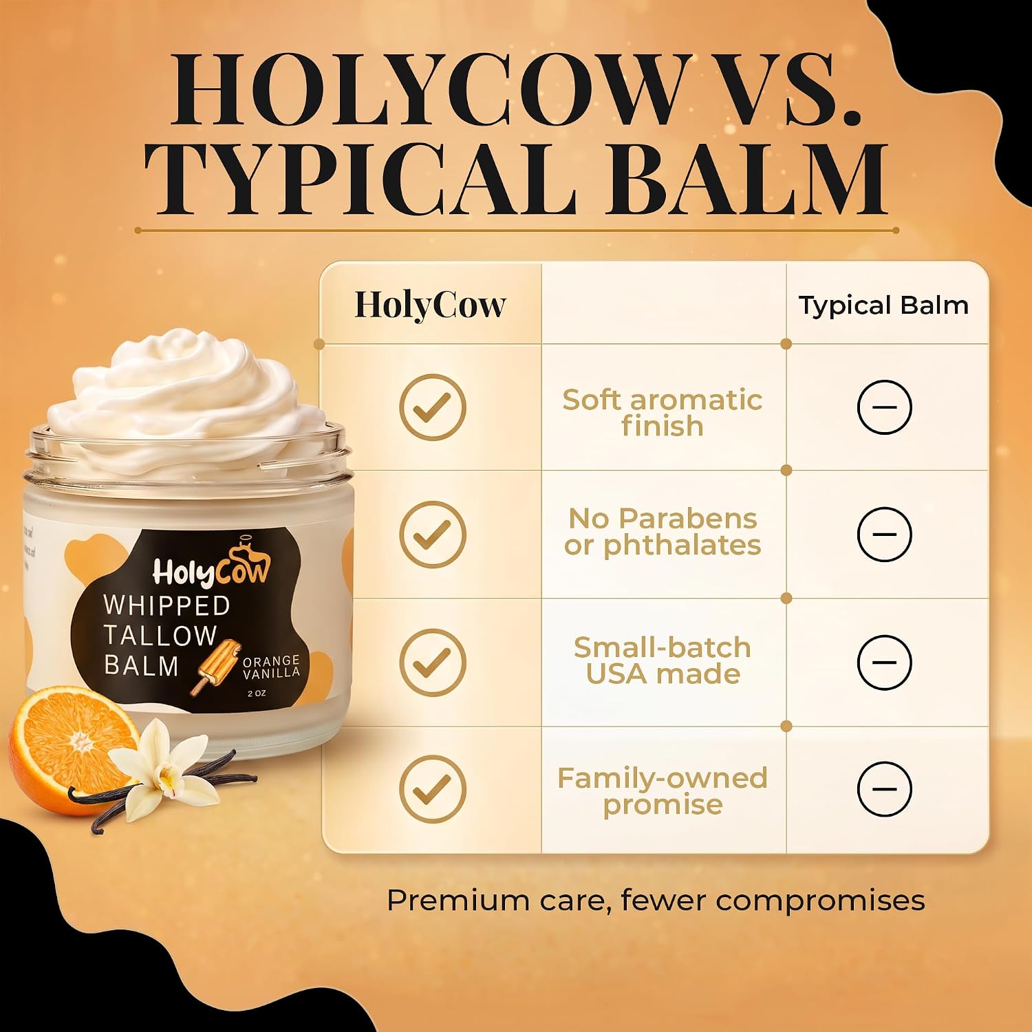 BÁLSAMO HIDRATANTE HOLYCOW GRASS FED BEEF TALLOW CON ACEITE DE JOJOBA 2 OZ NARANJA VAINILLA - 4