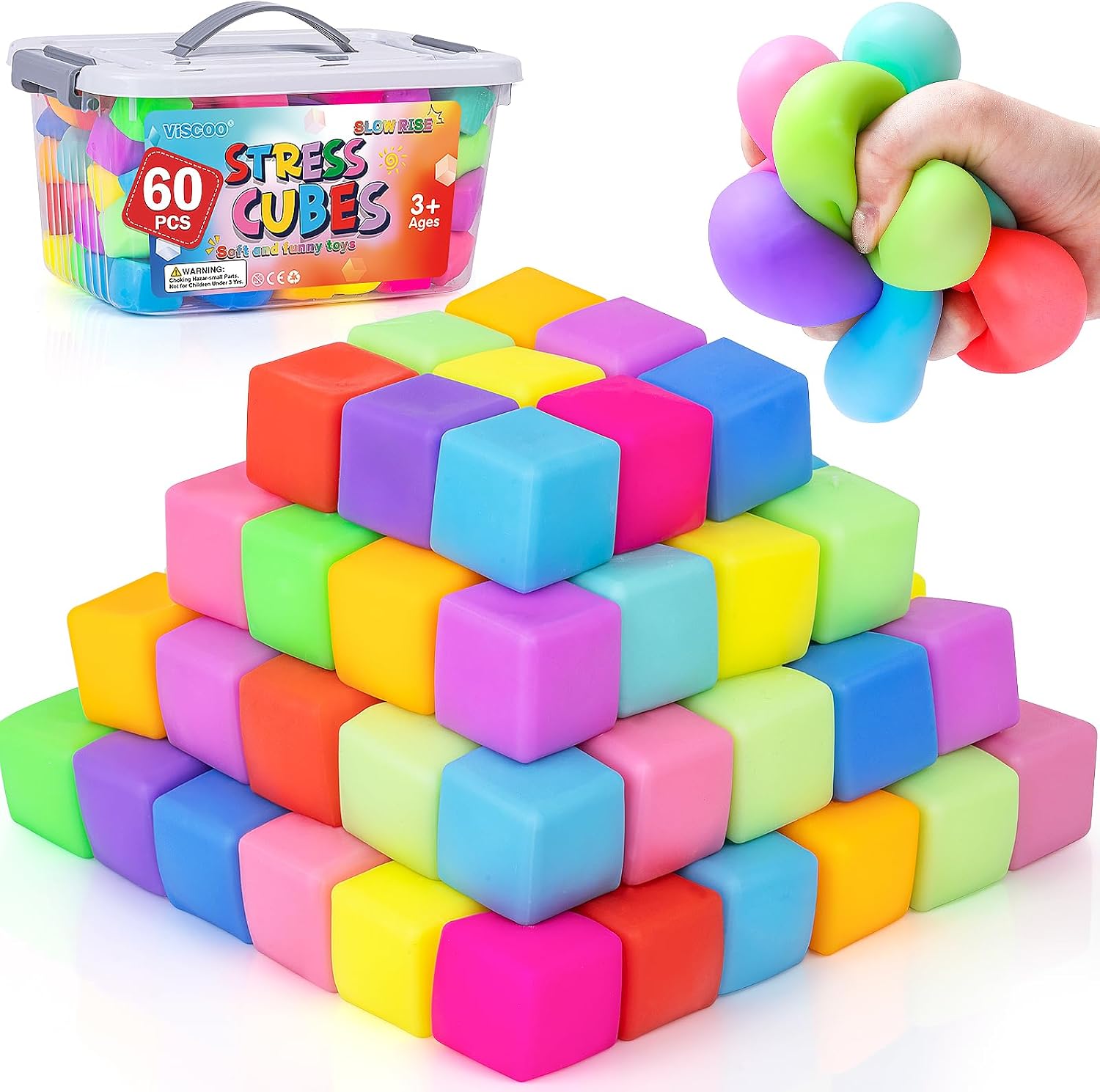 SET DE 60 CUBOS ANTIESTRES VISCOO COLORES VARIADOS - 1
