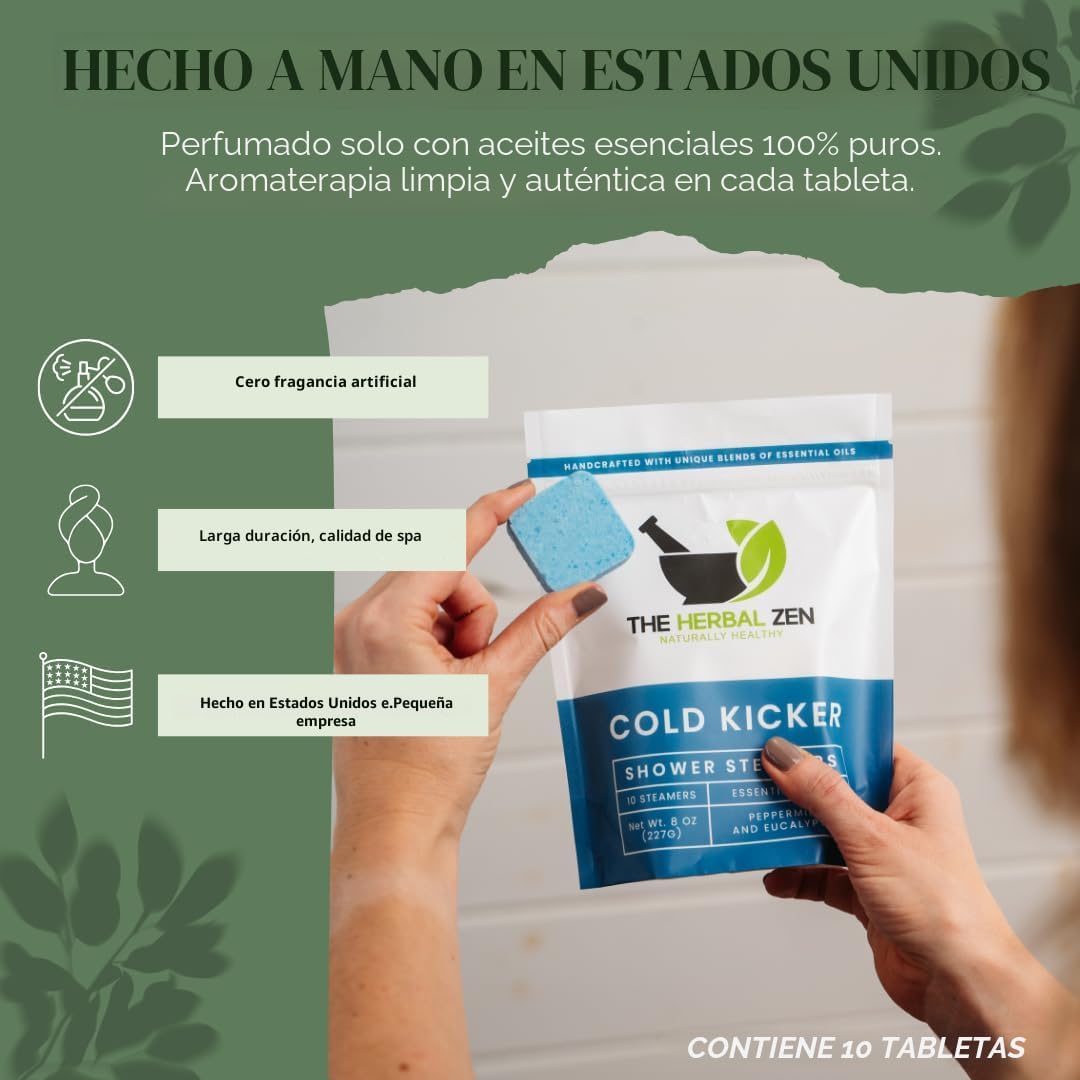 PASTILLAS AROMÁTICAS PARA DUCHA THE HERBAL ZEN COLD KICKER 10 UNIDADES - 2