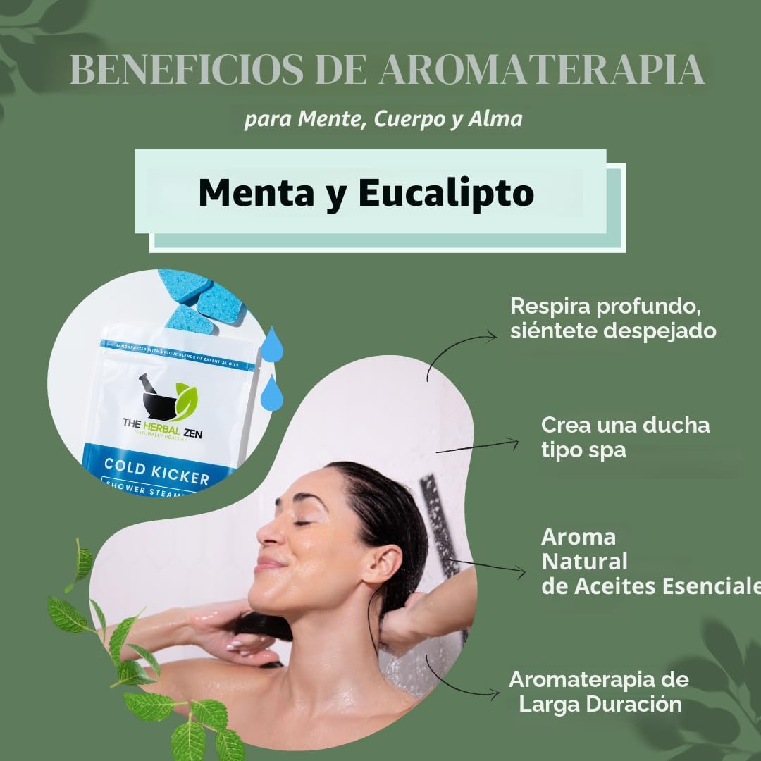 PASTILLAS AROMÁTICAS PARA DUCHA THE HERBAL ZEN COLD KICKER 10 UNIDADES - 3
