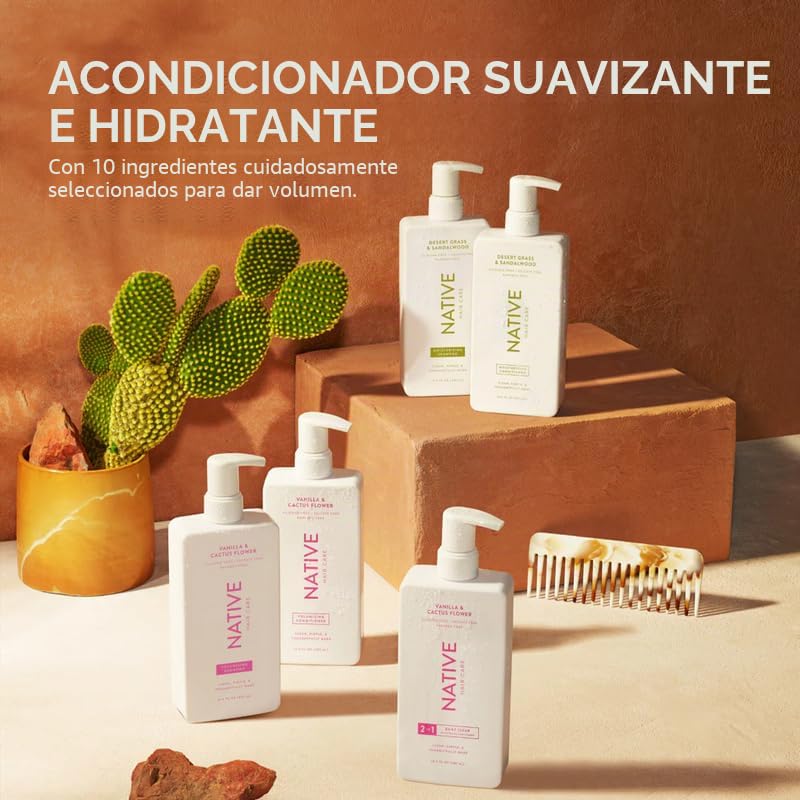 ACONDICIONADOR VOLUMINIZADOR NATIVE VAINILLA Y FLOR DE CACTUS PACK 2 X 16.5 FL OZ - 2