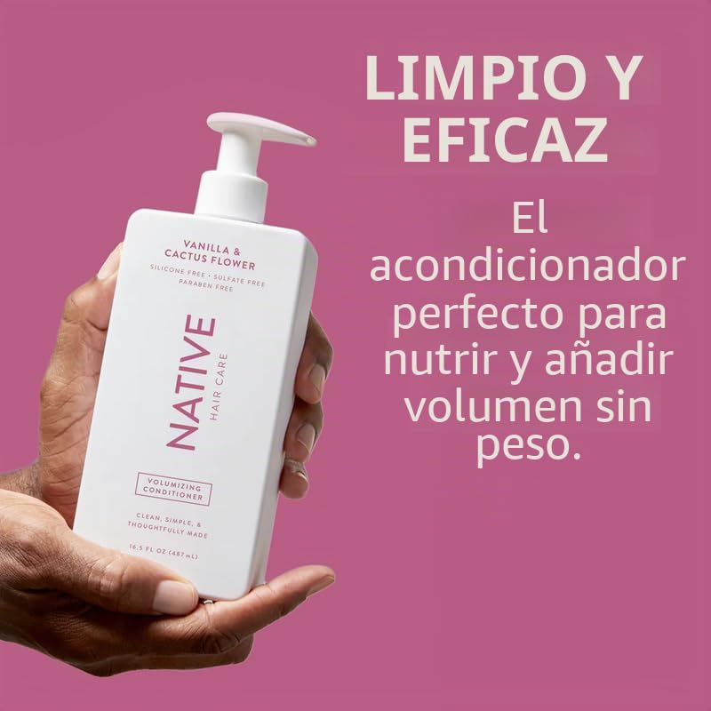 ACONDICIONADOR VOLUMINIZADOR NATIVE VAINILLA Y FLOR DE CACTUS PACK 2 X 16.5 FL OZ - 3