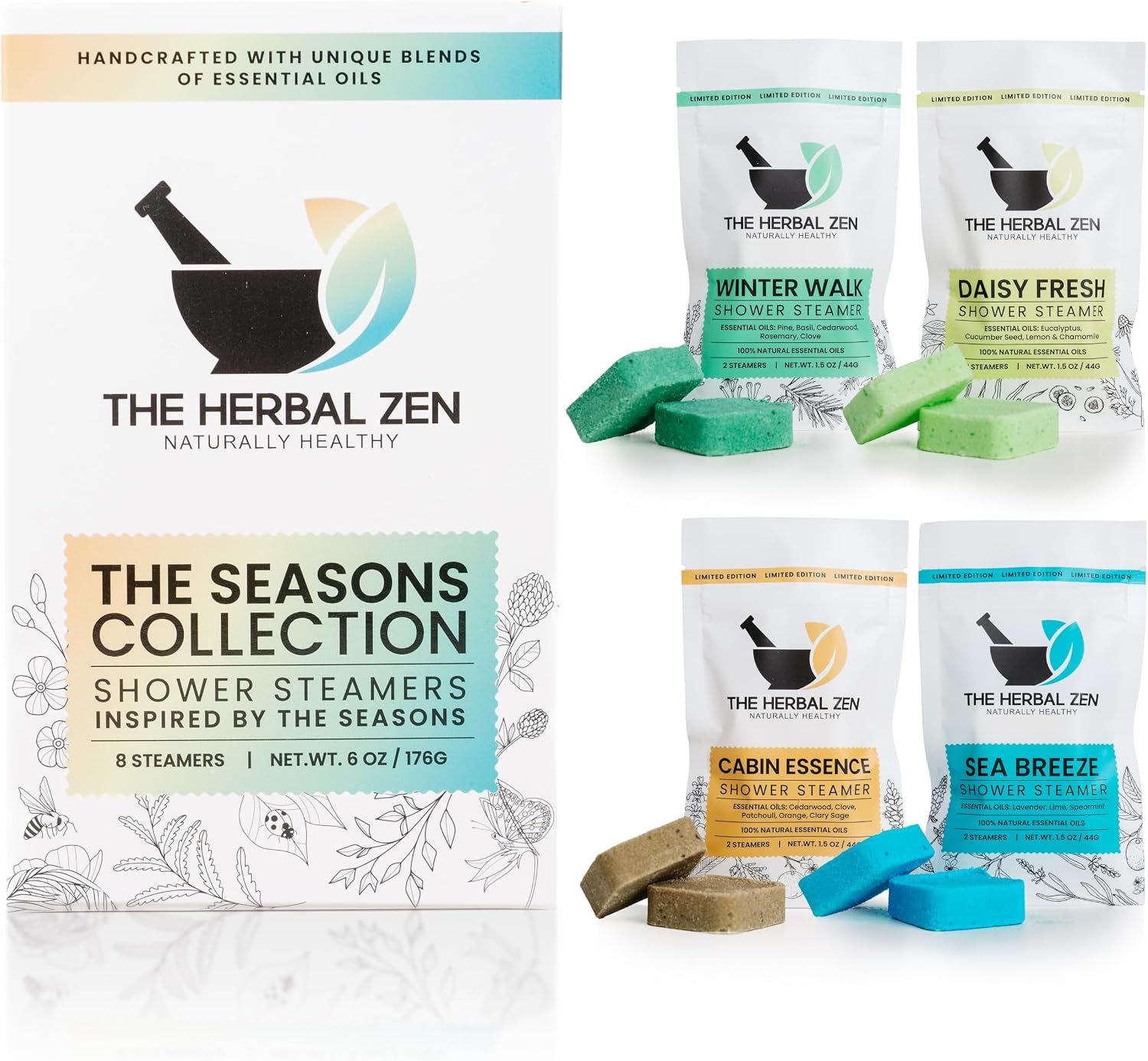 PASTILLAS AROMÁTICAS PARA DUCHA THE HERBAL ZEN PACK 8 UNIDADES - 1