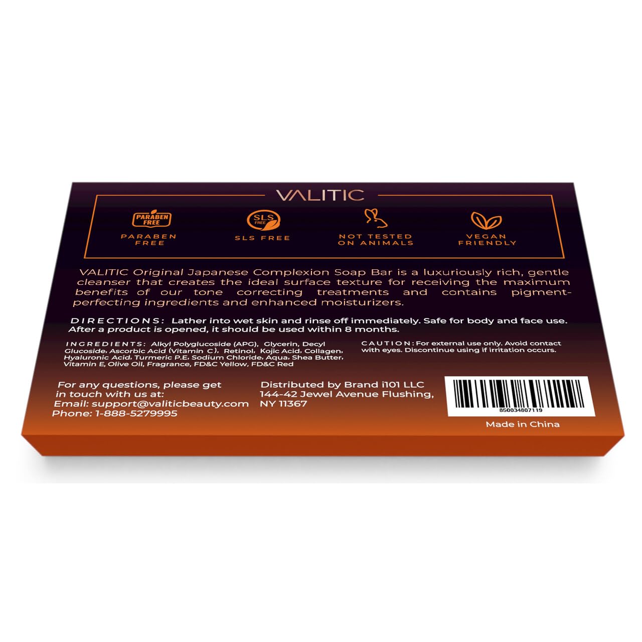 JABÓN EN BARRA VALITIC ÁCIDO KÓJICO Y CÚRCUMA REMOVEDOR DE MANCHAS, PACK 4 UNIDADES - 3