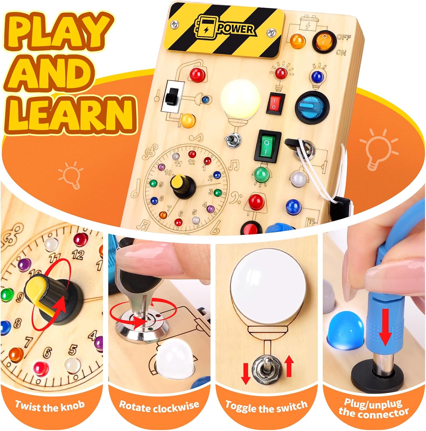 TABLERO DE ACTIVIDADES GRARAIN MONTESSORI PARA BEBÉS 1-3 AÑOS - 2