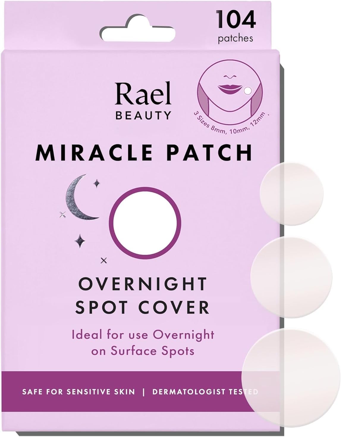 PARCHES HIDROCLOIDE RAEL MIRACLE OVERNIGHT SPOT COVER PARA ACNÉ 104 UNIDADES - 1