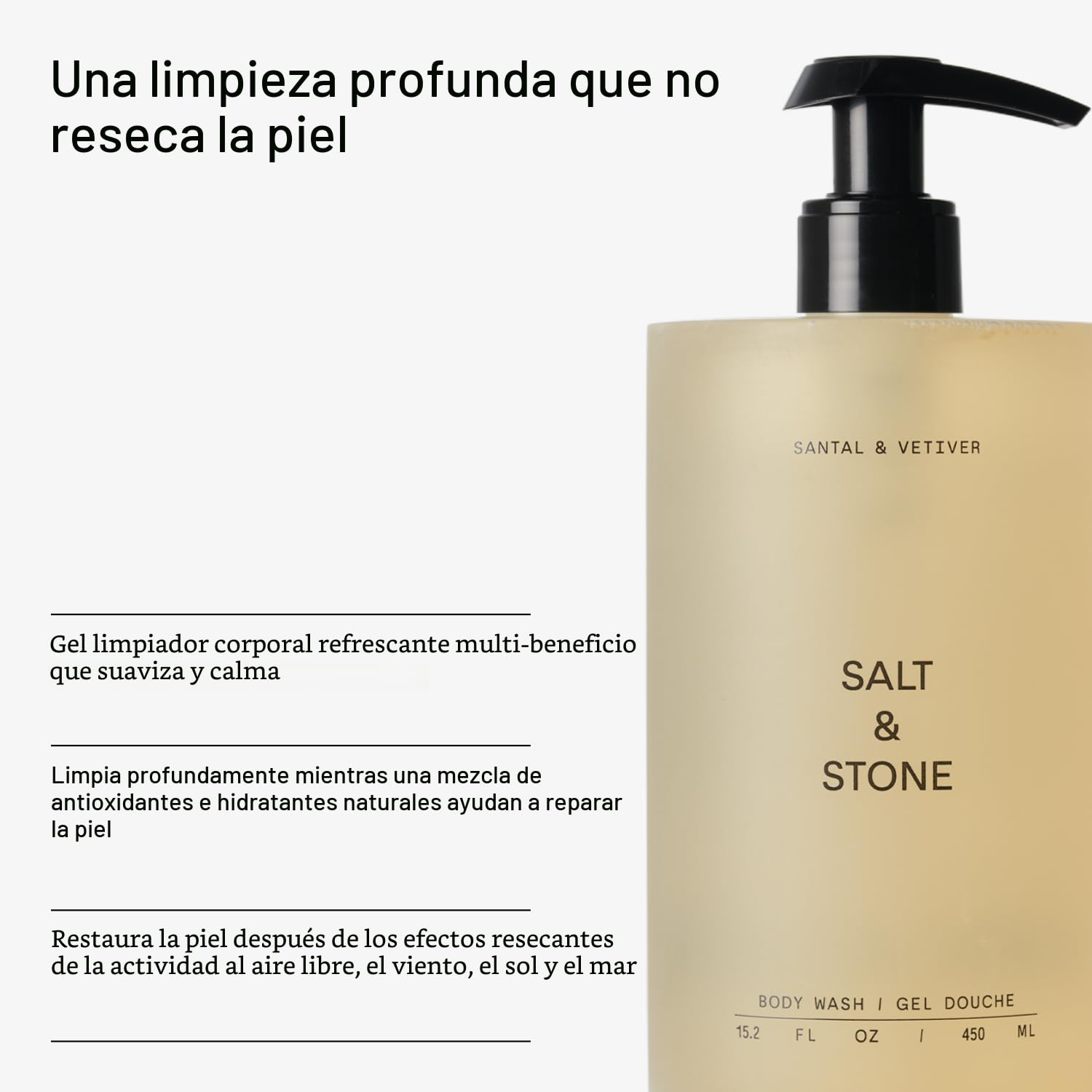 GEL DE DUCHA SALT Y STONE SANTAL Y VETIVER 15.2 FL OZ - 5