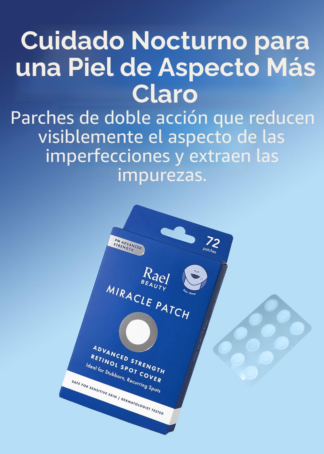 MASCARILLA FACIAL RAEL MIRACLE RETINOL PM SPOT COVER HIDROCLOIDE ANTIACNÉ 72 PARCHES - 2