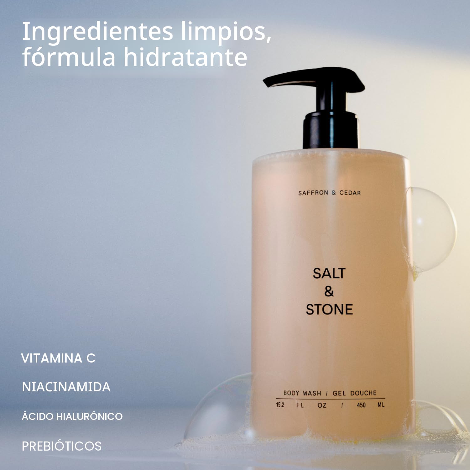 GEL DE DUCHA SALT Y STONE AZAFRÁN Y CEDRO 15.2 FL OZ - 2