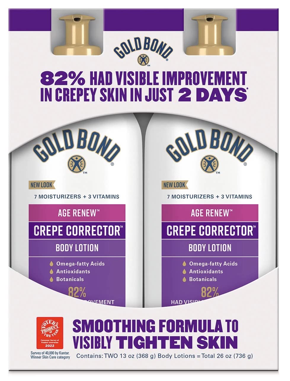 LOCIÓN CORPORAL GOLD BOND AGE RENEW CREPE CORRECTOR 2 BOTELLAS DE 13 OZ - 1