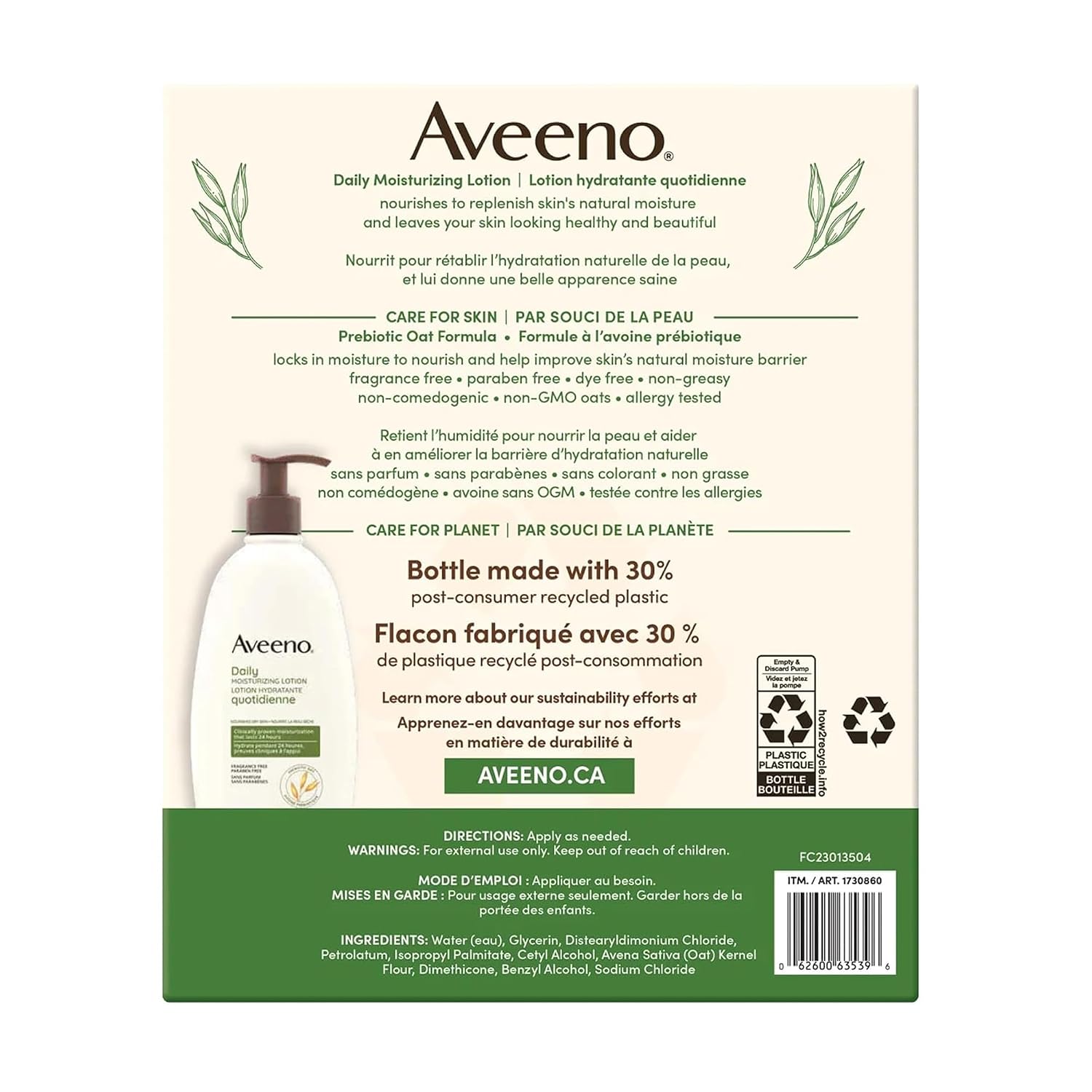 LOCIÓN HIDRATANTE AVEENO ACTIVE NATURALS PACK 2 BOTELLAS 591ML - 2