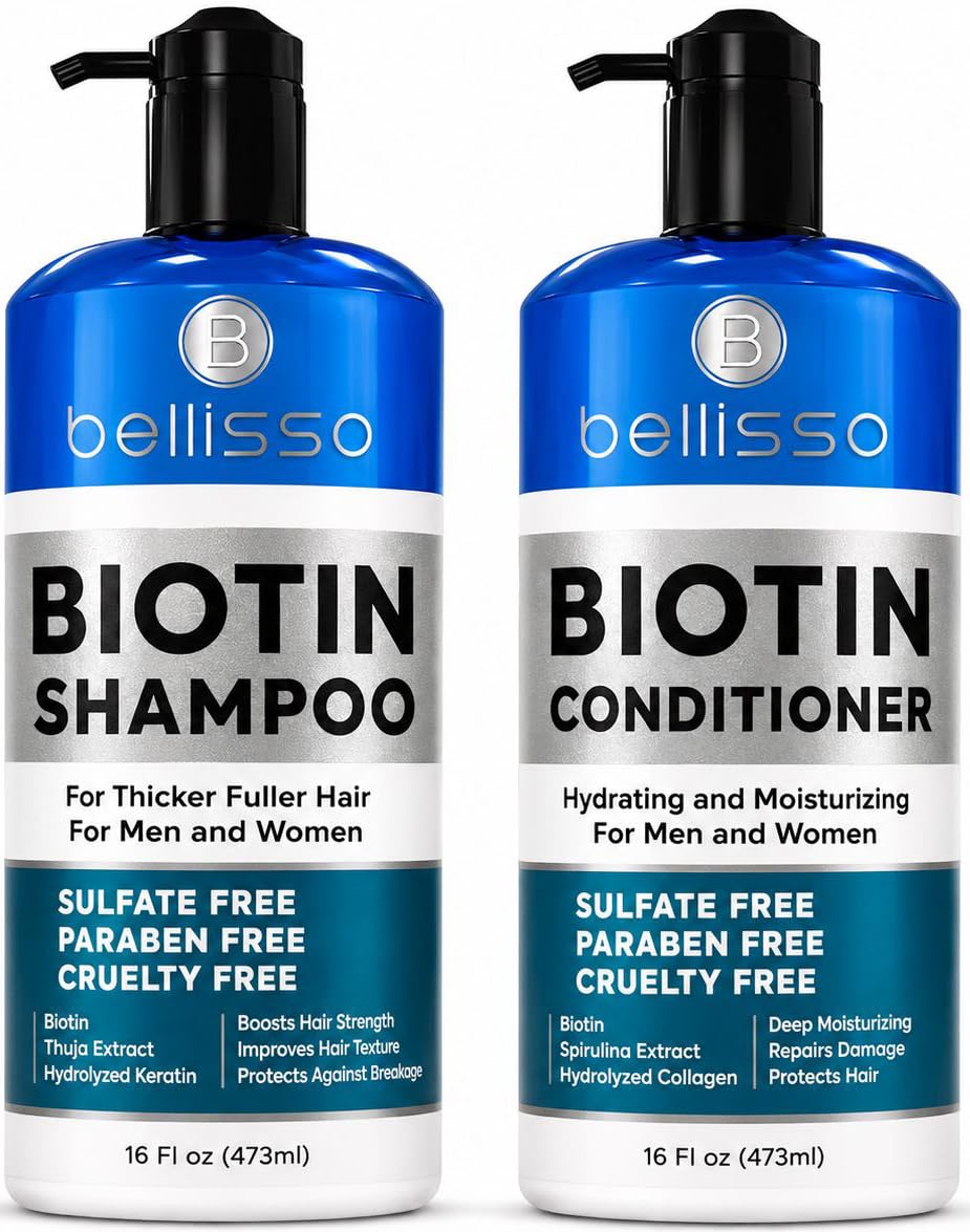 SET DE SHAMPOO Y ACONDICIONADOR BELLISSO BIOTINA LIBRE DE SULFATOS Y PARABENOS - 1