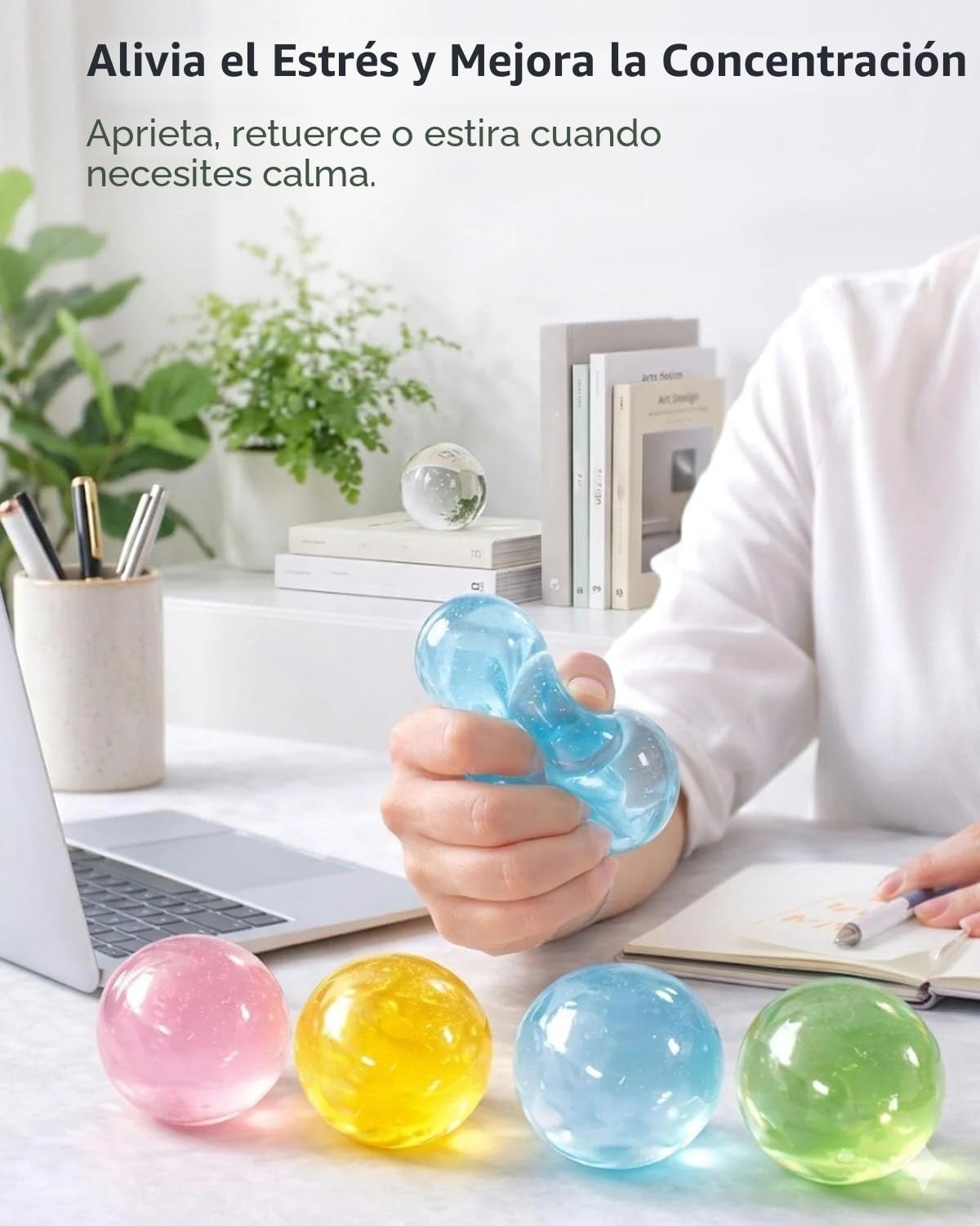 SQUISHY DE ACEITE DE COCO ANTIESTRES TEXTURA GELATINOSA 4 PIEZAS - 2