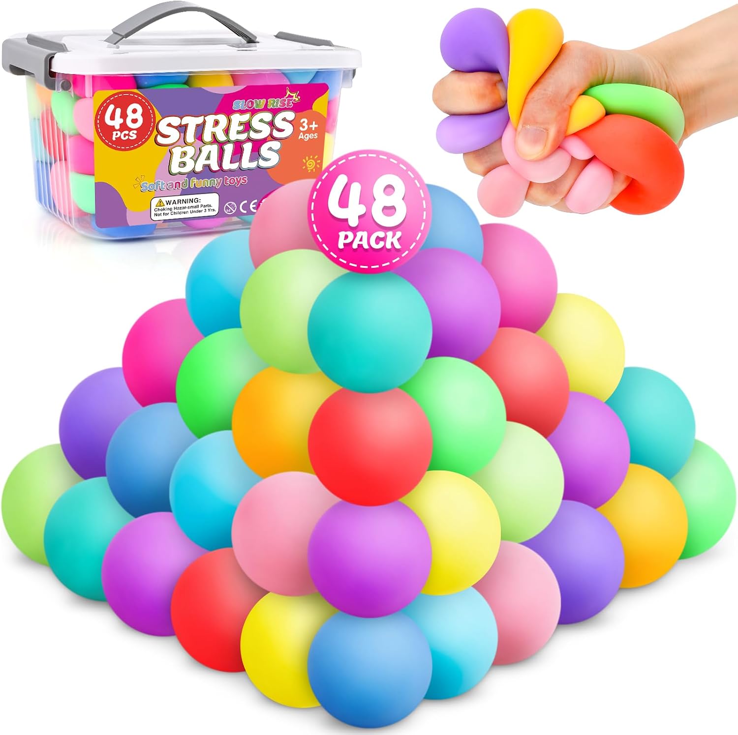 SET DE 48 PELOTAS ANTIESTRÉS VISCOO MULTICOLOR - 1