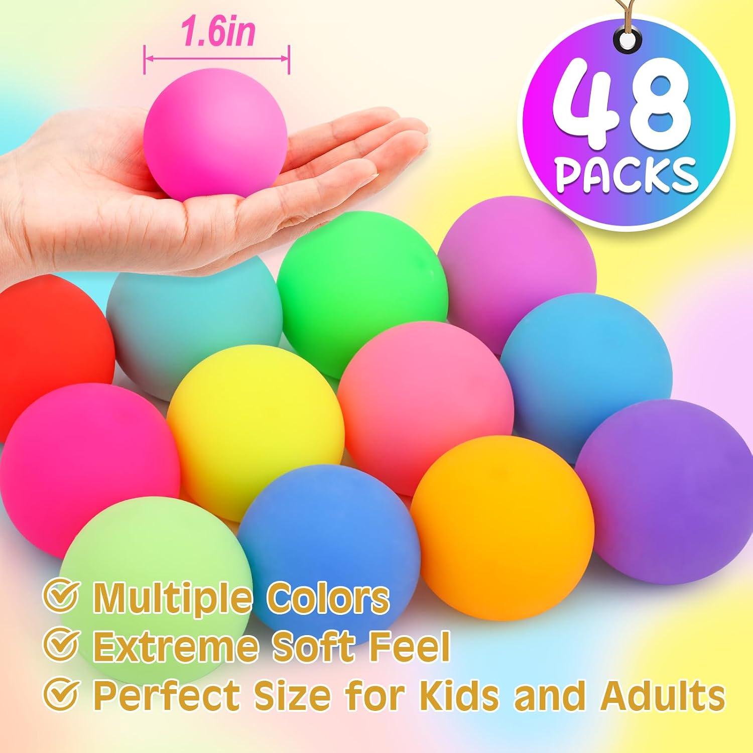 SET DE 48 PELOTAS ANTIESTRÉS VISCOO MULTICOLOR - 2