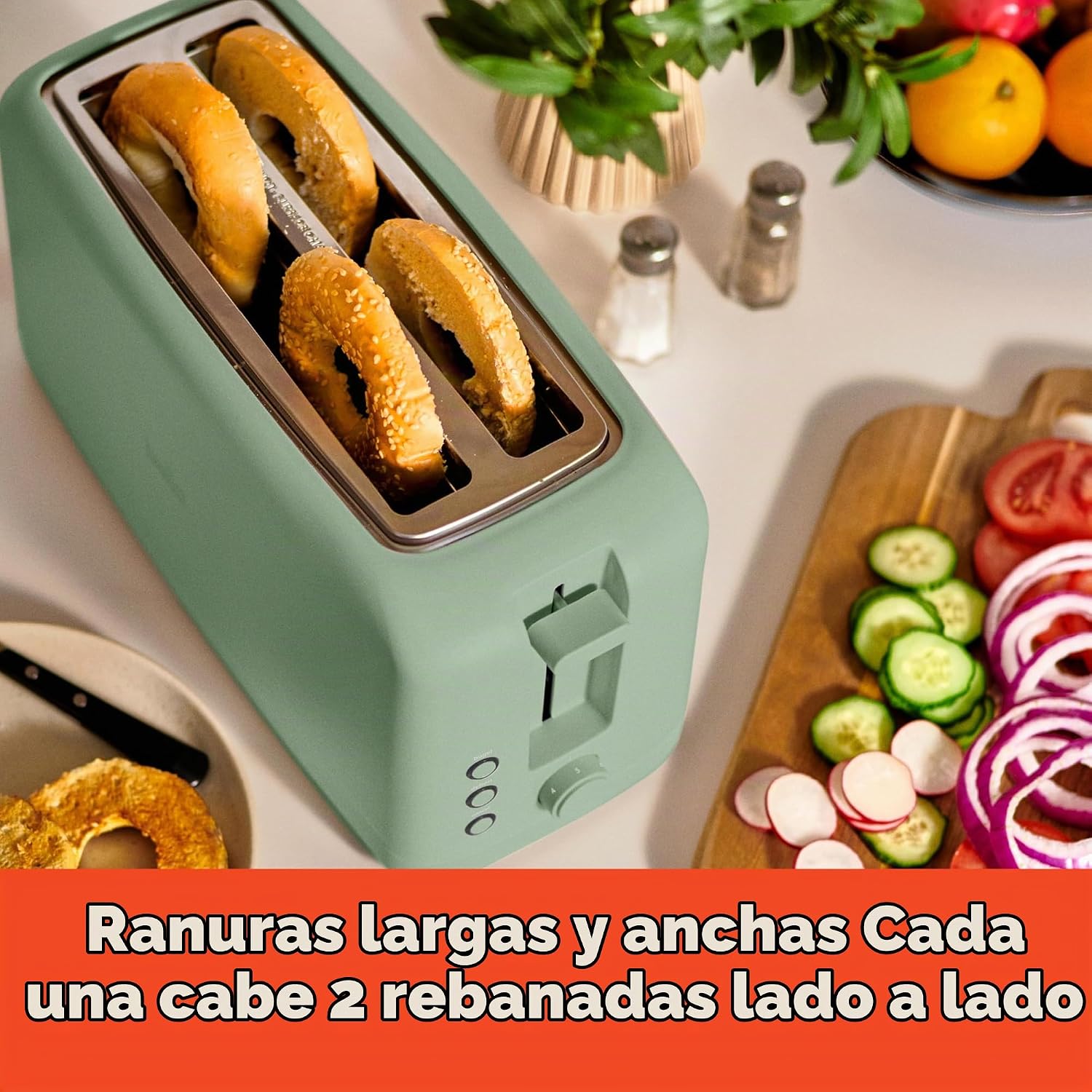TOSTADORA BELLA 4 REBANADAS RANURA EXTRA LARGA SEAGLASS - 4
