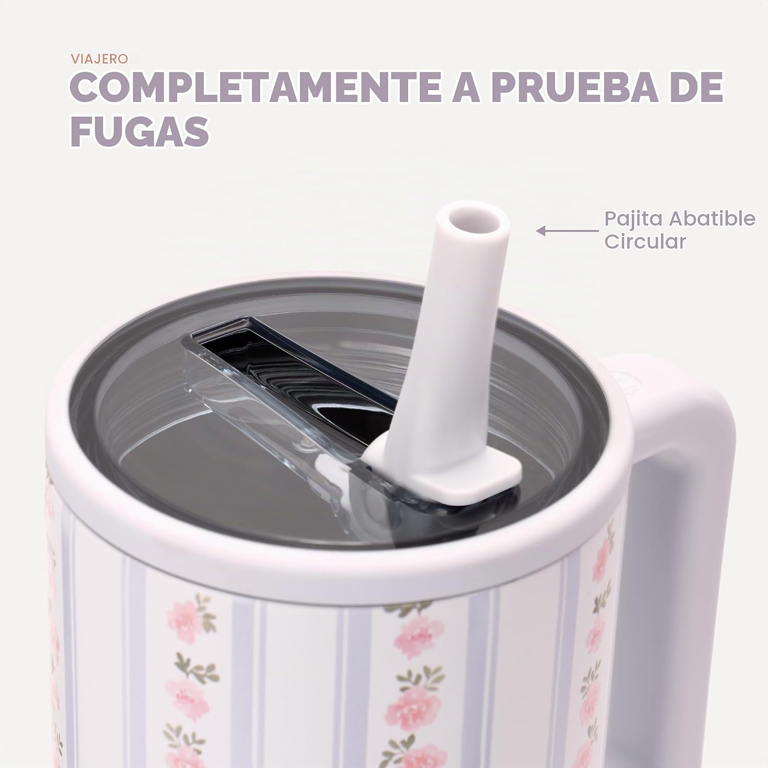 VASO TUMBLER HYDROJUG TRAVELER 32OZ CON ASA Y POPOTE PRIMROSE - 4
