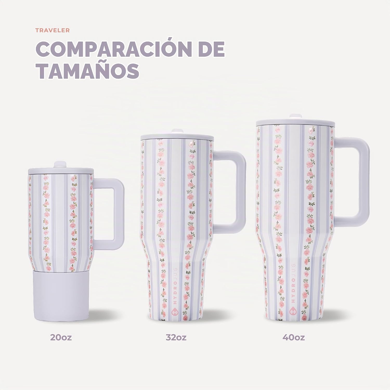 VASO TUMBLER HYDROJUG TRAVELER 32OZ CON ASA Y POPOTE PRIMROSE - 5