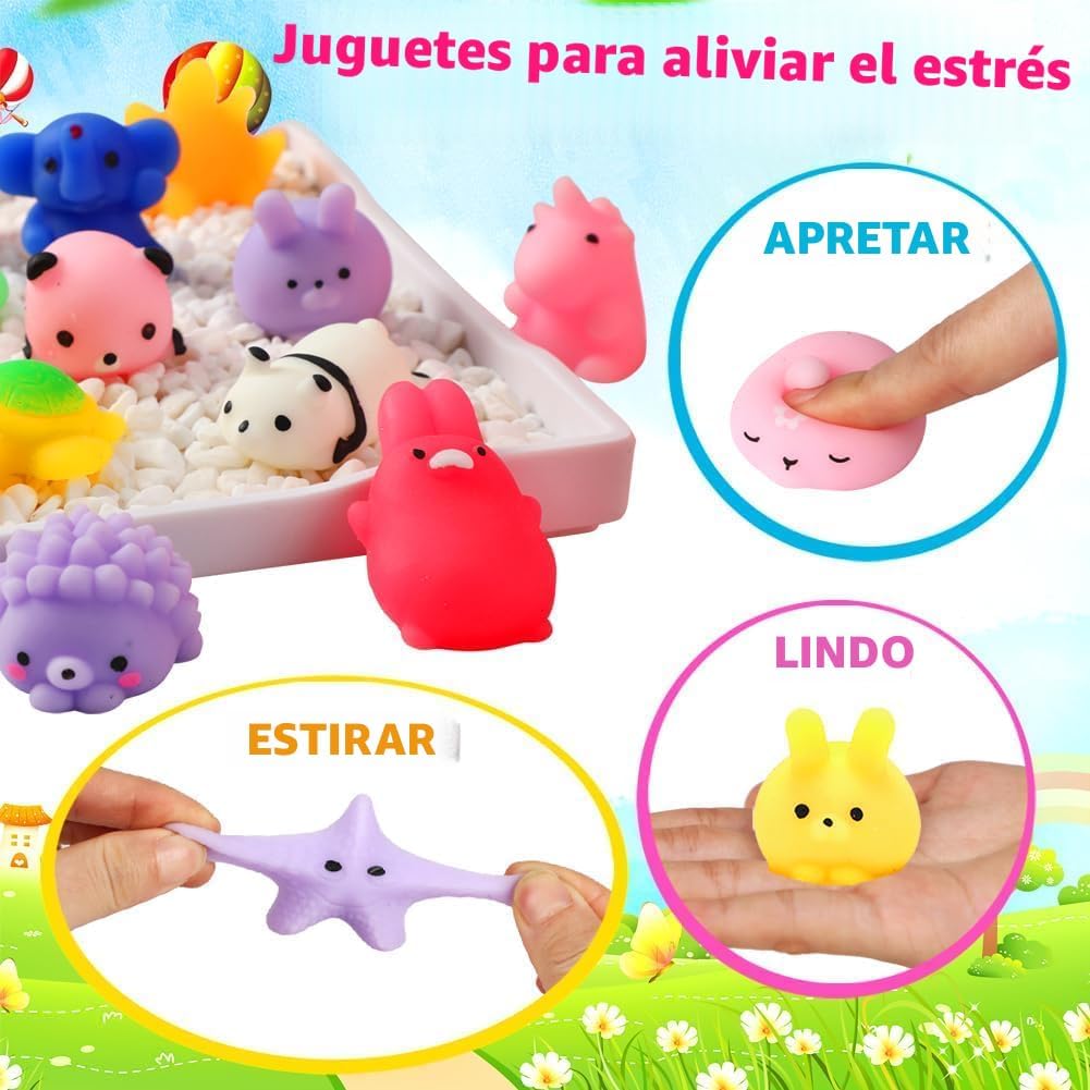 SET DE 80 SQUISHIES KAWAII MOCHI CON BALDE DE ALMACENAMIENTO - 5