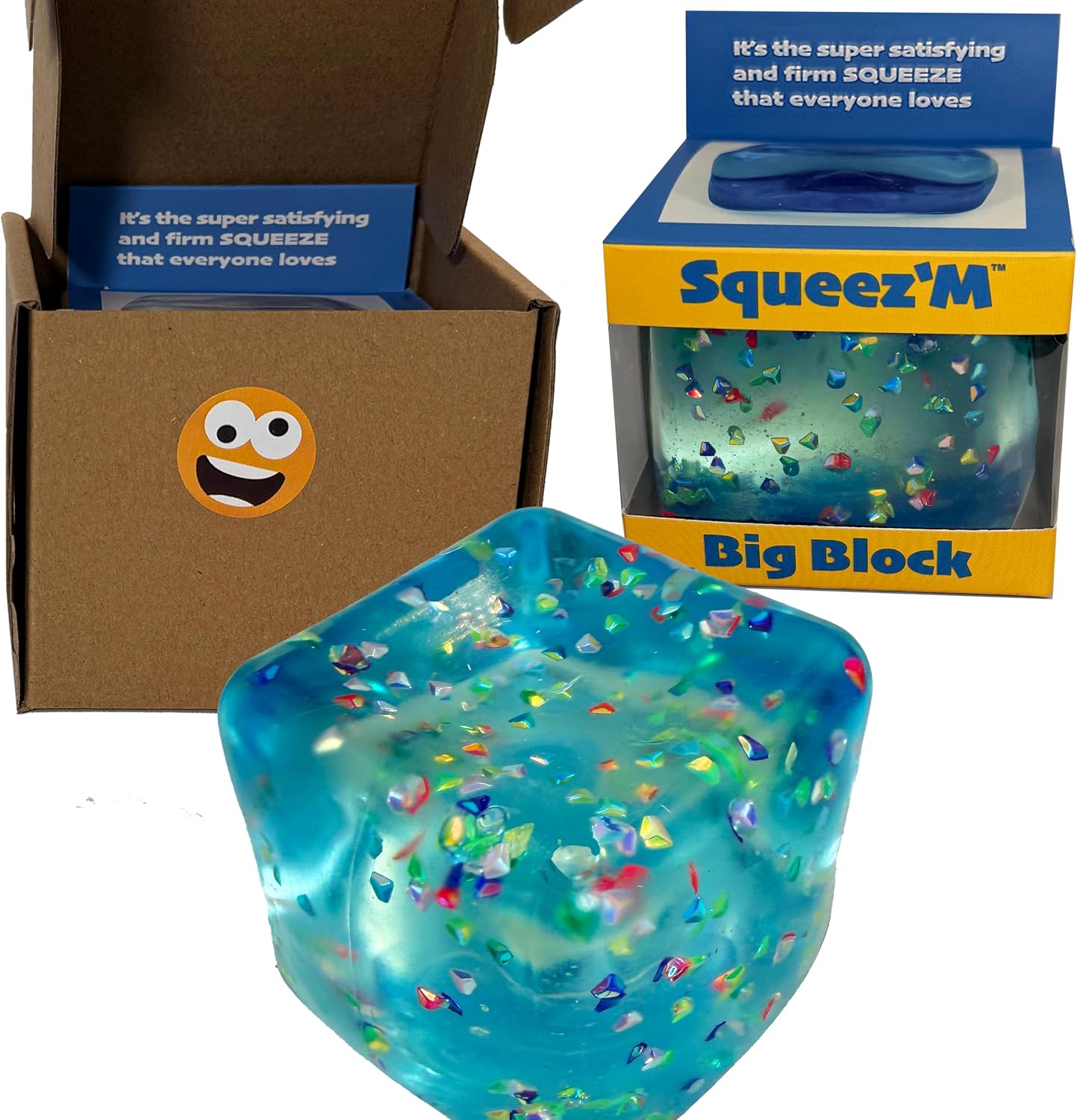 CUBO ANTIESTRES SQUEEZ'M BIG BLOCK PREMIUM CON GLITTER - 1