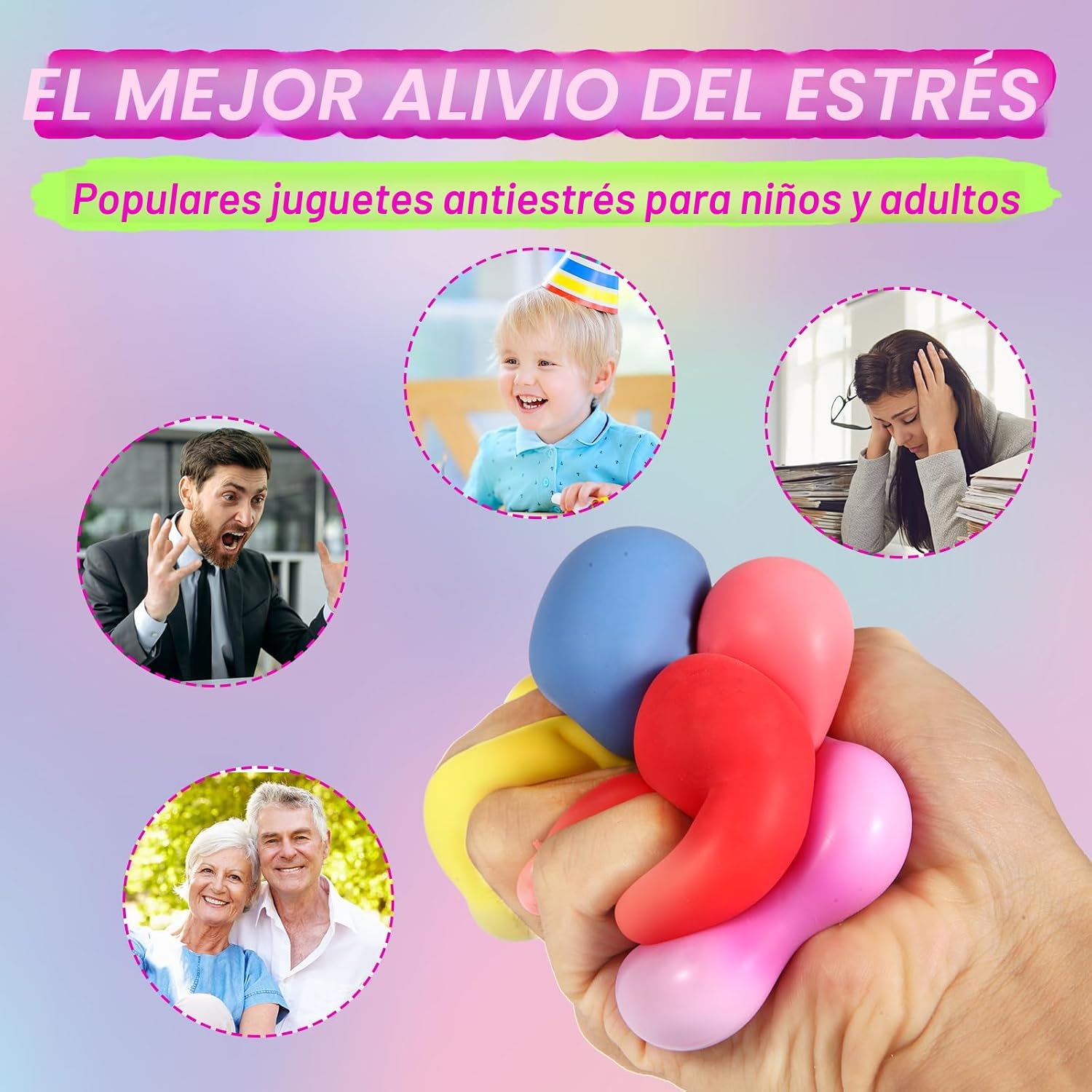 PACK 24 CUBOS ANTIESTRES NEEC SLOW RISING MULTICOLOR - 5
