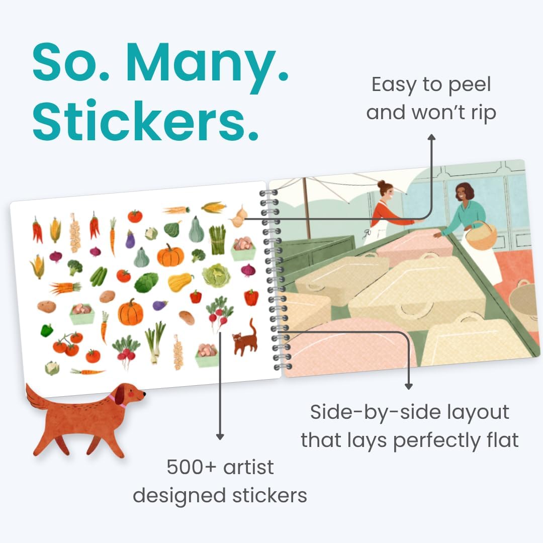 LIBRO DE STICKERS Y COLOREAR CUPKIN FARMER'S MARKET CON 500+ STICKERS - 3