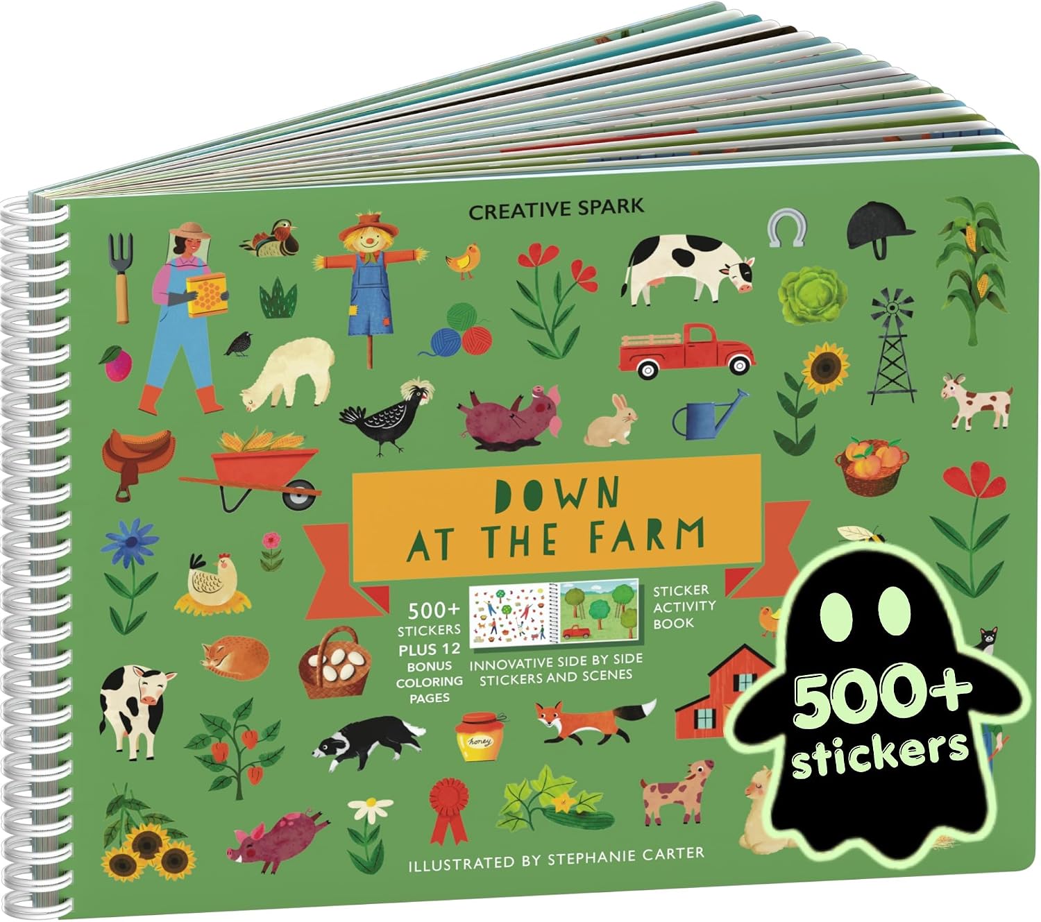 LIBRO DE ACTIVIDADES CUPKIN ANIMALES DE GRANJA CON STICKERS Y COLOREAR 500+ STICKERS - 1