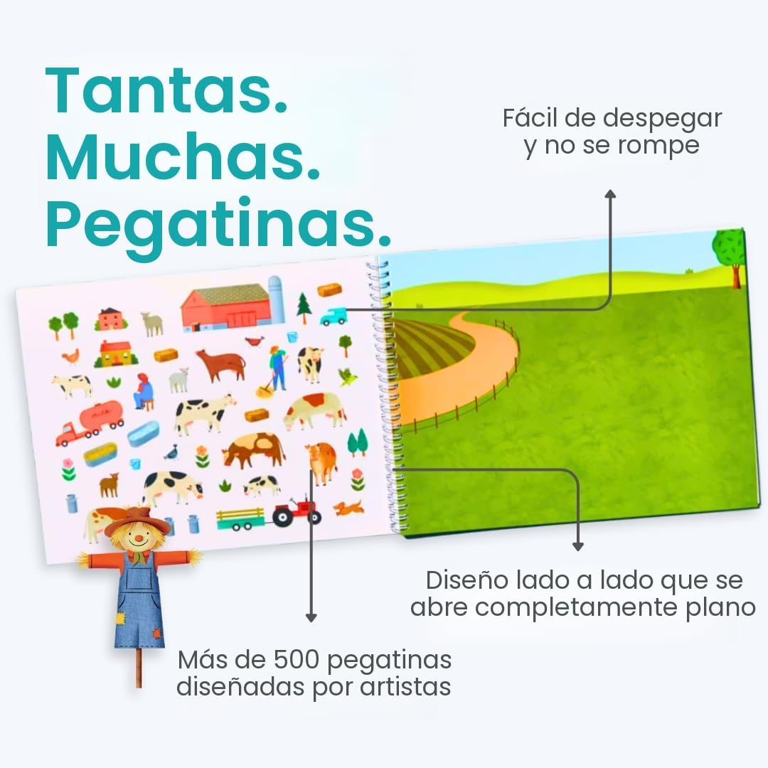 LIBRO DE ACTIVIDADES CUPKIN ANIMALES DE GRANJA CON STICKERS Y COLOREAR 500+ STICKERS - 5