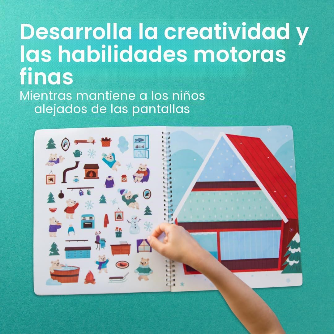 LIBRO DE STICKERS Y COLOREAR CUPKIN COZY FURRY ANIMAL FRIENDS CON MÁS DE 500 STICKERS - 4