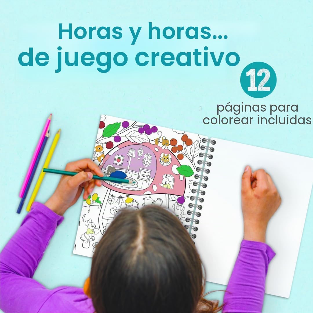 LIBRO DE STICKERS Y COLOREAR CUPKIN COZY FURRY ANIMAL FRIENDS CON MÁS DE 500 STICKERS - 5