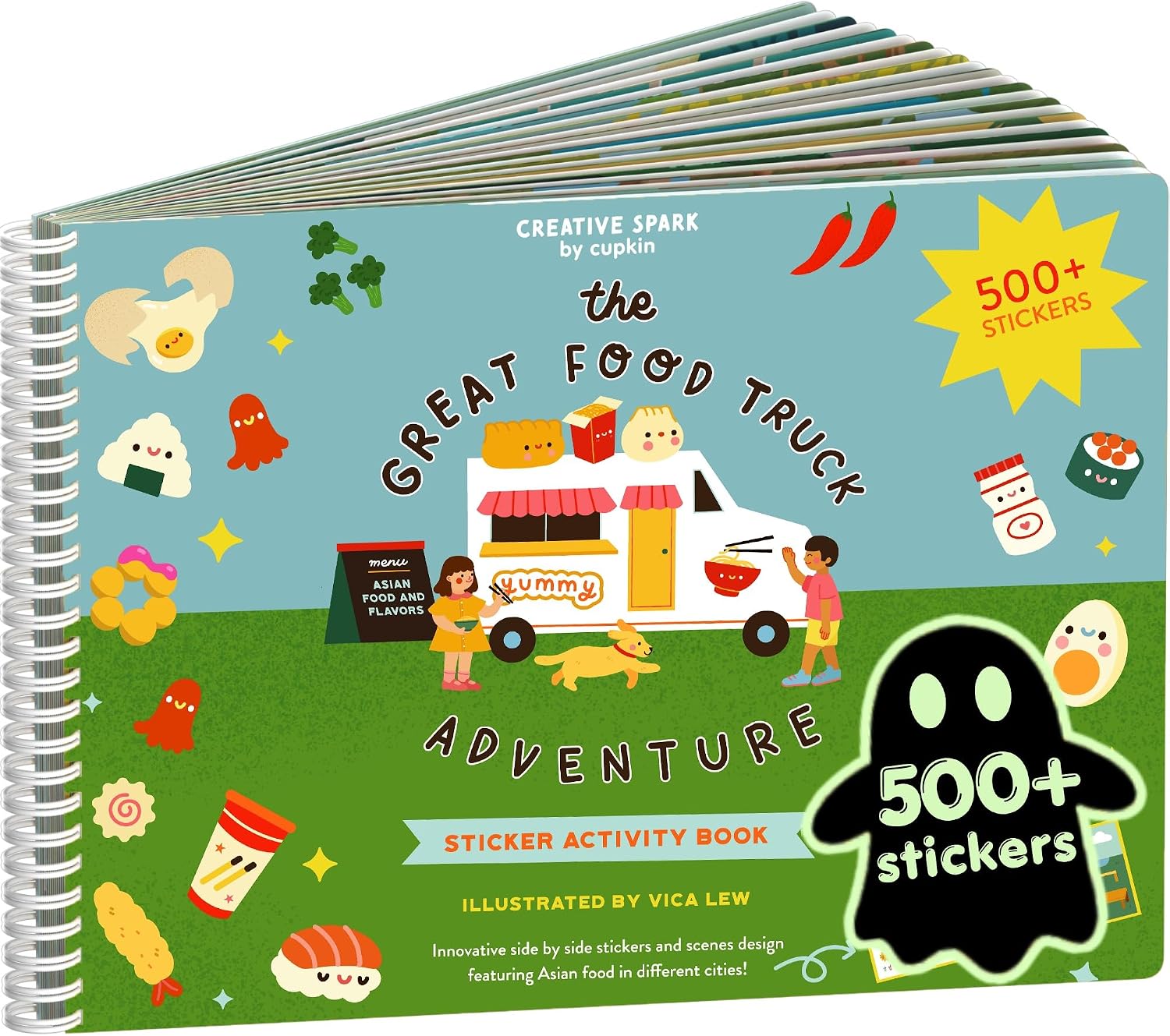LIBRO DE STICKERS Y COLOREAR CUPKIN FOOD TRUCK ADVENTURE CON 500+ STICKERS - 1
