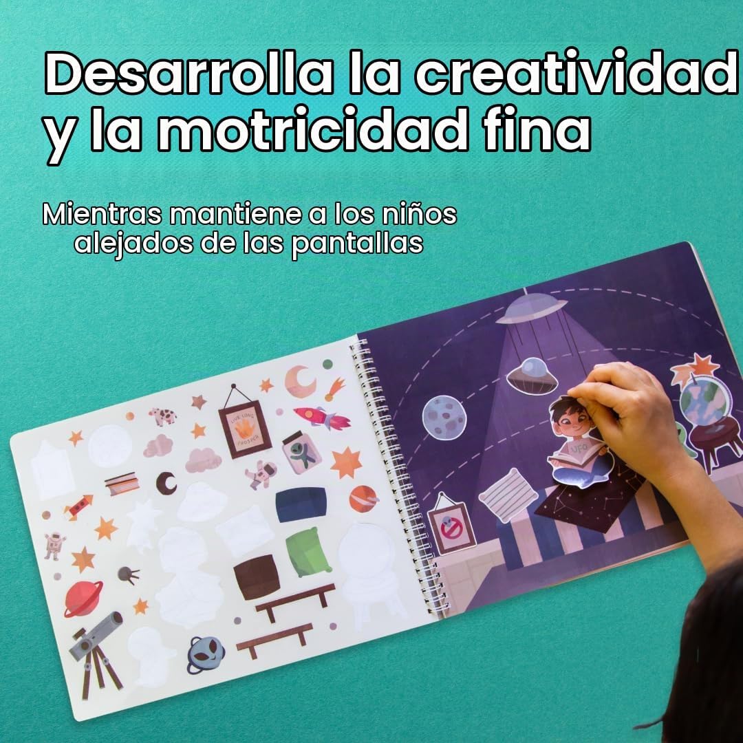 LIBRO DE STICKERS Y COLOREAR CUPKIN ALL THE DIFFERENT ROOMS CON 500+ STICKERS - 4