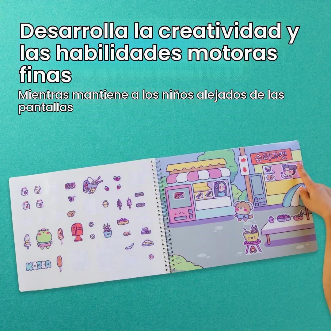 LIBRO DE STICKERS Y COLOREAR CUPKIN CUTE FOODS AROUND THE WORLD CON 500+ STICKERS - 4