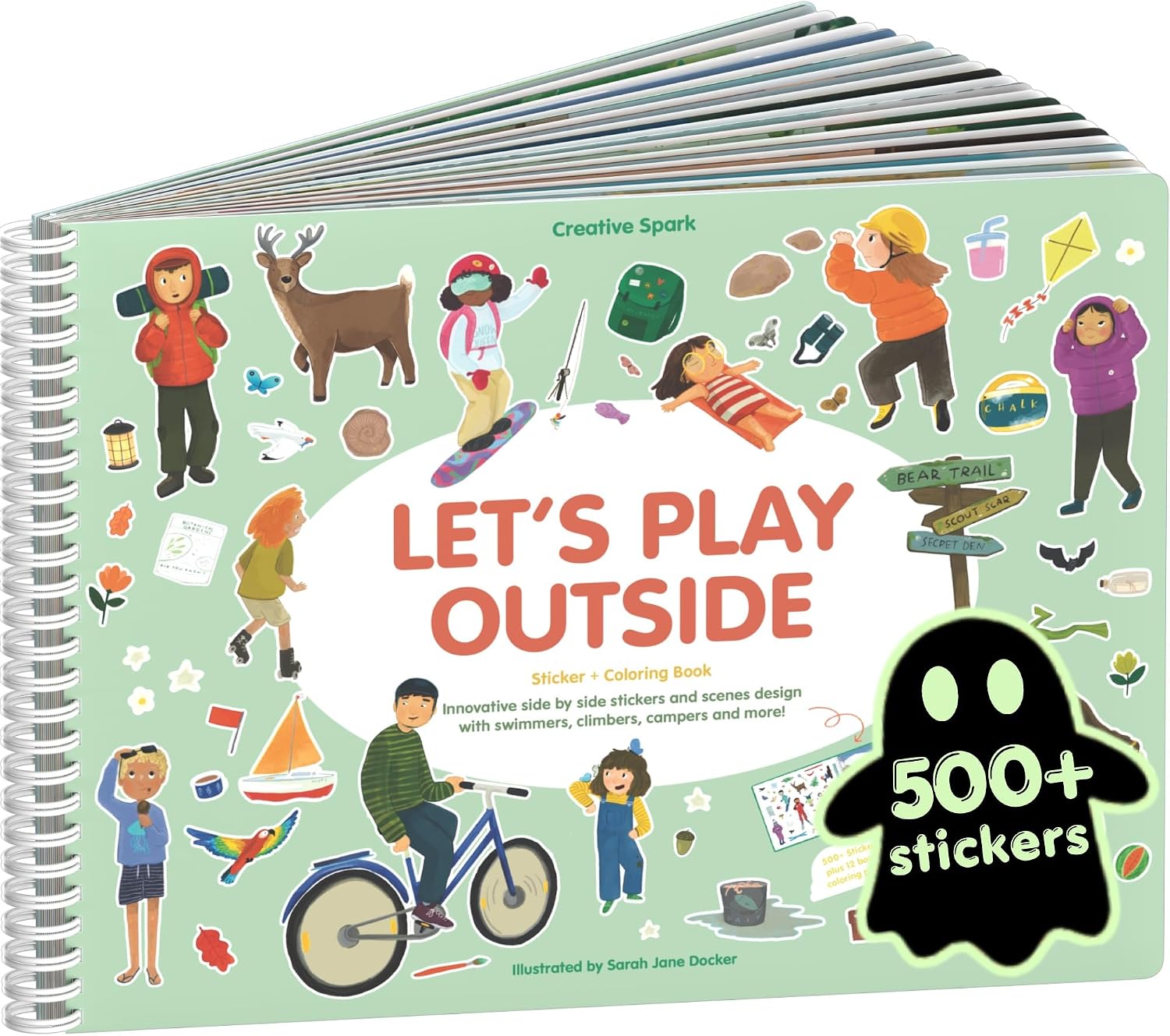 LIBRO DE STICKERS Y COLOREAR CUPKIN LET'S PLAY OUTSIDE CON 500+ STICKERS - 1