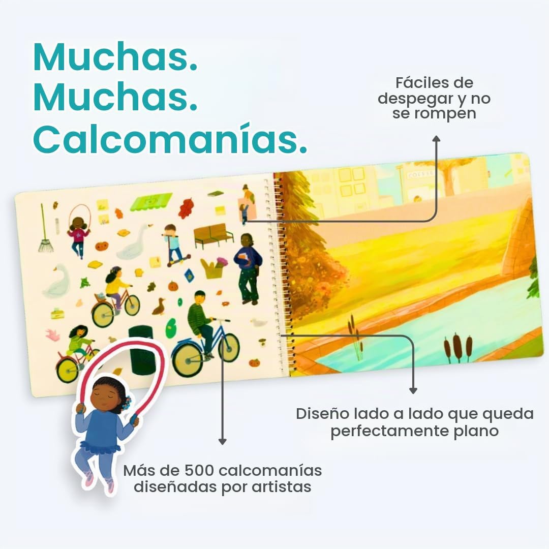 LIBRO DE STICKERS Y COLOREAR CUPKIN LET'S PLAY OUTSIDE CON 500+ STICKERS - 3