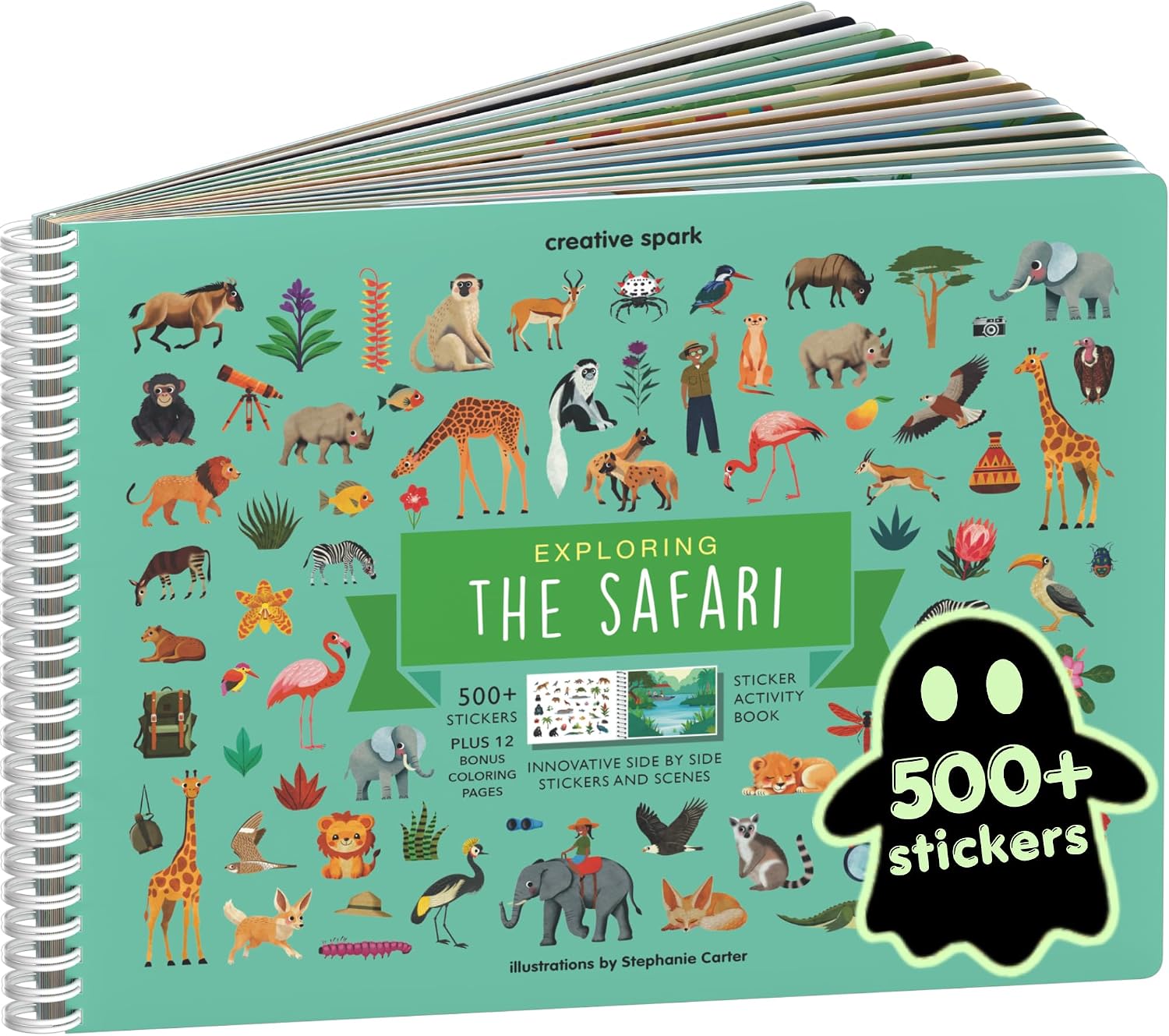 LIBRO DE ACTIVIDADES CUPKIN SAFARI ANIMALS CON STICKERS PARA COLOREAR - 1