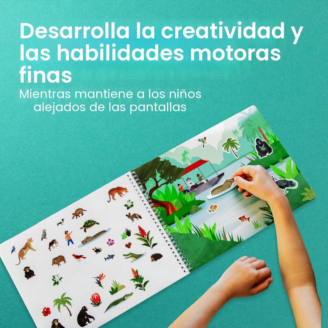 LIBRO DE ACTIVIDADES CUPKIN SAFARI ANIMALS CON STICKERS PARA COLOREAR - 4