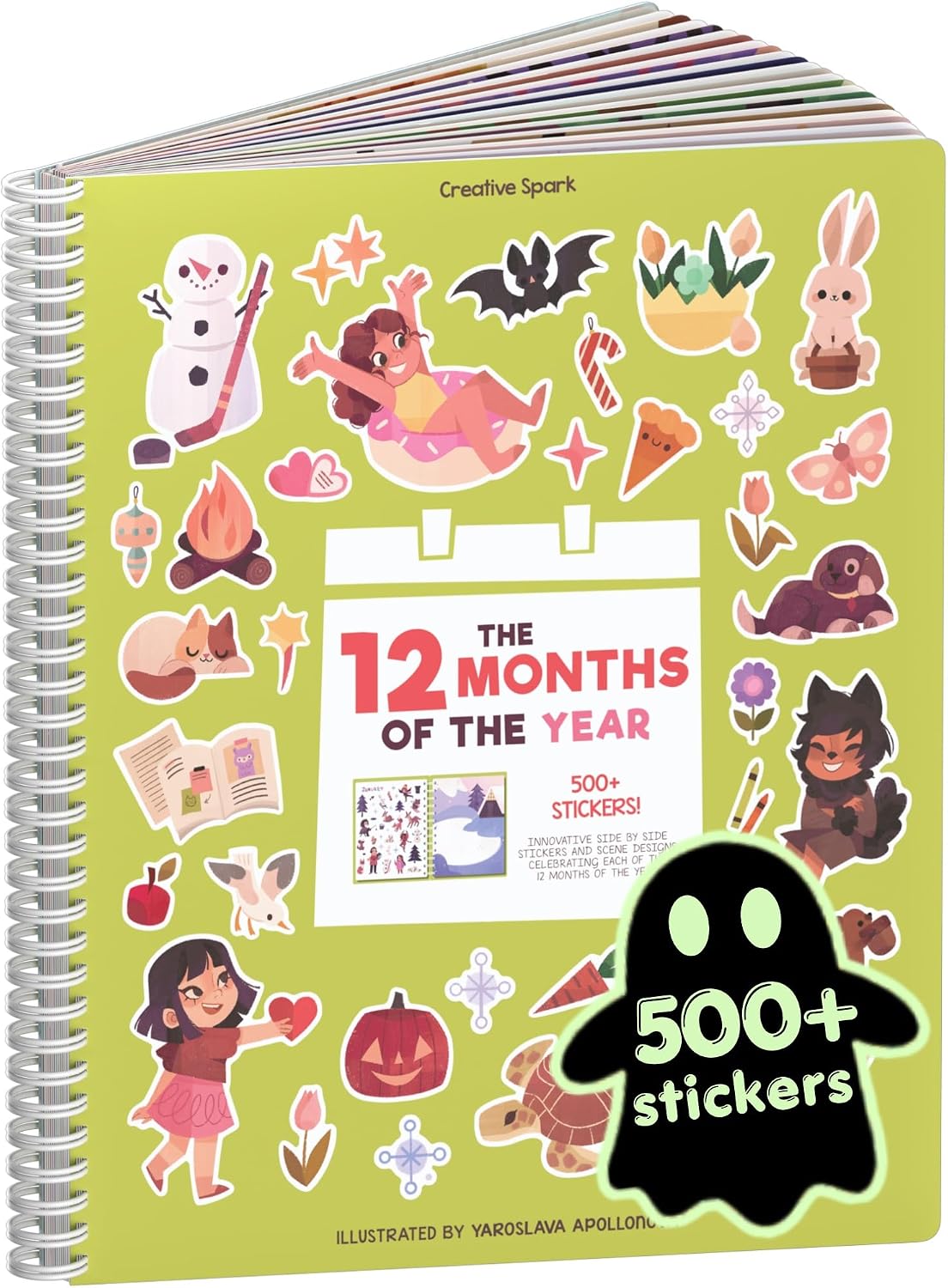 LIBRO DE STICKERS CUPKIN 12 MESES DEL AÑO CON MÁS DE 500 STICKERS - 1