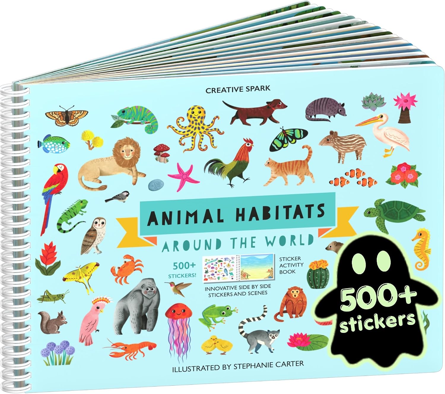 LIBRO DE STICKERS CUPKIN ANIMAL HABITATS CON 500+ STICKERS Y 12 PÁGINAS PARA COLOREAR - 1