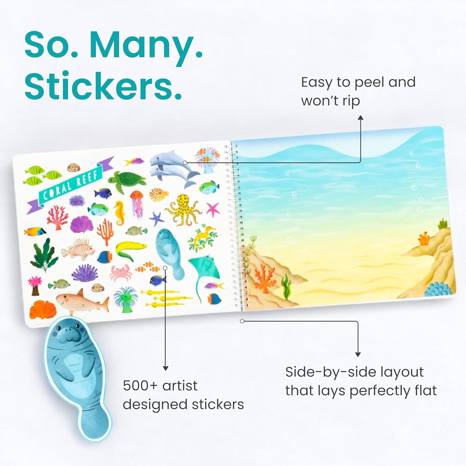 LIBRO DE STICKERS CUPKIN ANIMAL HABITATS CON 500+ STICKERS Y 12 PÁGINAS PARA COLOREAR - 3